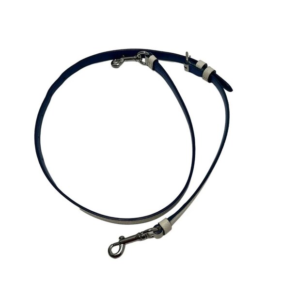 COACH Prince Street Satchel Perforated Leather Cream Blue Leather - - Picture 8 of 9